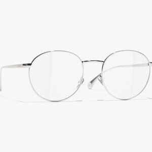 CHANEL 2209 C124 Eyeglasses Silver Oval Metal Frames 52mm Women’s New